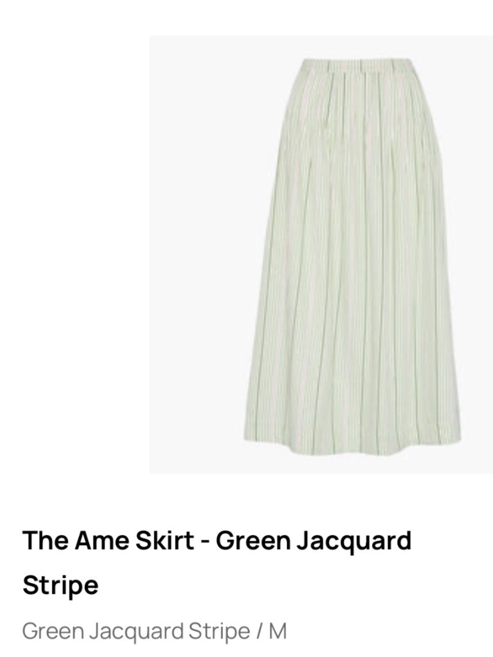 The Ame skirt Green Jacquard Stripe